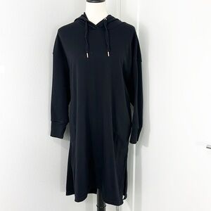 Old Navy XL Petite Black Sweatshirt Hoodie Dress with Pockets